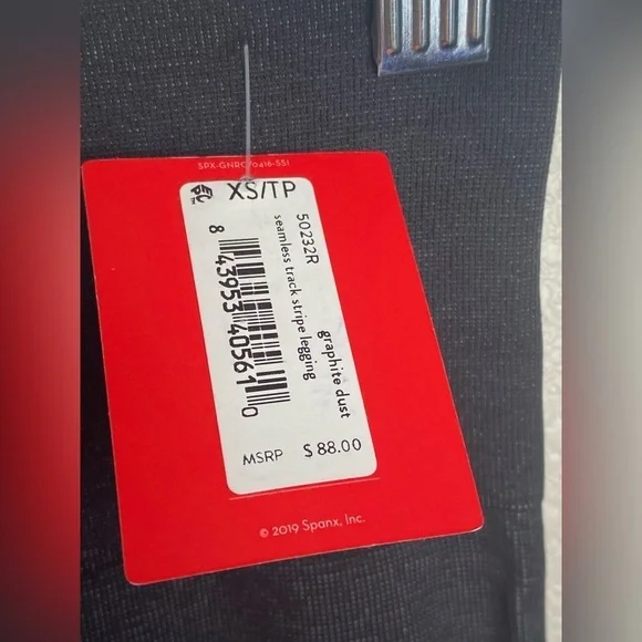 Spanx Seamless Track Stripe Leggings in Graphite Dust - Size XS, New with tags - Picture 6 of 9